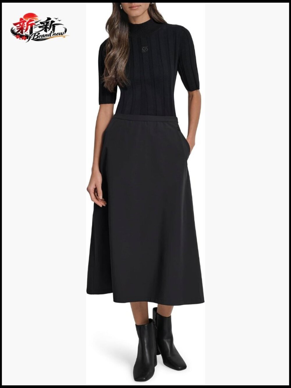 High Waist Circle Skirt with Zip Closure, Mid-Length Circle Skirt